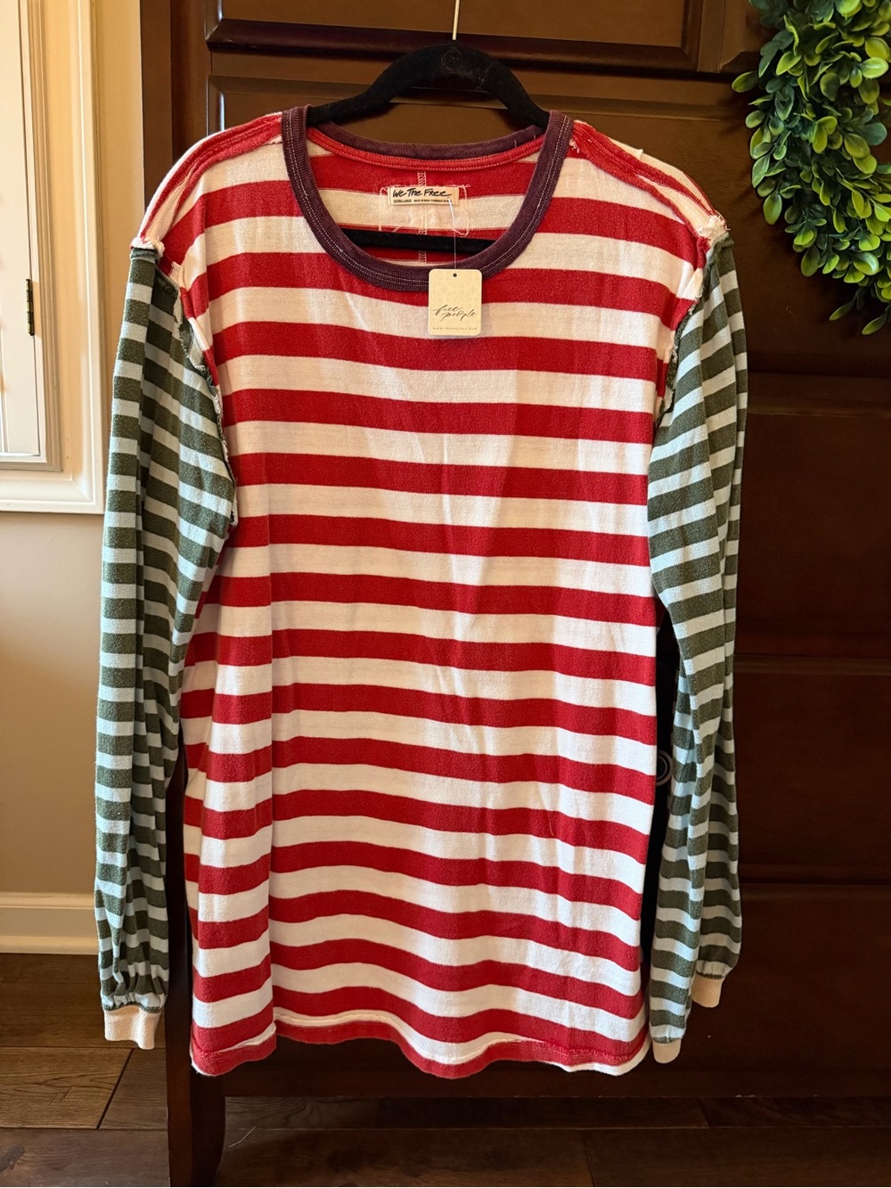 We The Free Red and White Striped Tee